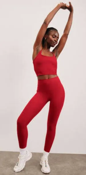 Beyond Yoga Red Space Dye Caught In The Midi High Rise Leggings thumbnail 1