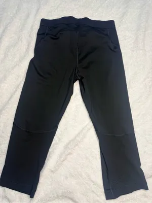 Nike Black Girls' Capri Leggings with White Swoosh thumbnail 4
