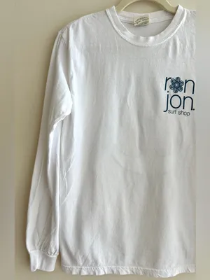 Ron Jon Surf Shop Anchor Myrtle Beach Long Sleeve T-Shirt, White/Blue, Small thumbnail 2