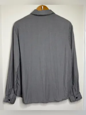 Motf Black White Gingham Blouse Top Women’s Size Large Office Business Classic thumbnail 3