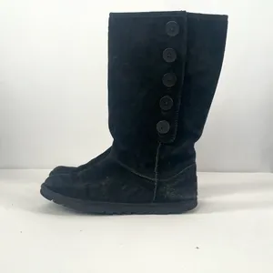 Ugg Suede Button Side Boots in Black Size 6‎ thumbnail 6