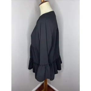 Tuckernuck Pomander Place Black Kenzo Crepe‎ Blouse Top Women's Size Medium thumbnail 3