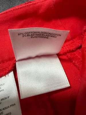 Women’s Red Scalloped Hem Cotton Blend Short thumbnail 5