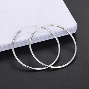 S925 Sterling Silver Lightweight Hoop Earrings for Women thumbnail 2