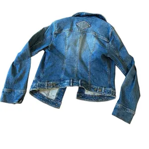Eddie Bauer blue jeans denim cotton jacket long sleeve with pockets size small thumbnail 7