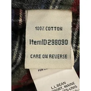 L.L. Bean Gray Stewart Plaid Flannel Slightly Fitted Shirt Womens Size Medium thumbnail 6