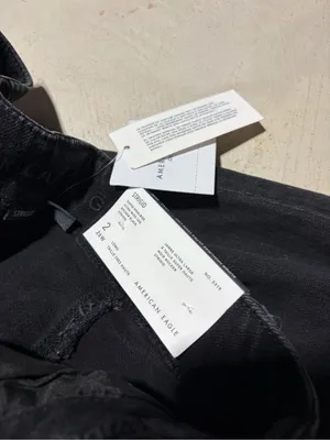American Eagle NWT super high rise ultra Wide Leg Jeans rocker Black 2 long thumbnail 9