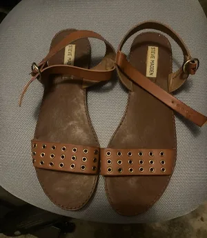 Steve Madden Tan Brown Grommet Ankle-Strap Sandals thumbnail 1