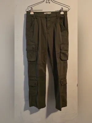 Love women s Olive Cargo Pants - Military Green Utility Style thumbnail 4