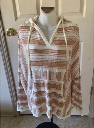 Large Rip Curl Namotu cream stripe Poncho thumbnail 1