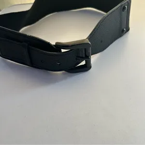 Express Black Faux Leather Wide Belt S/M Adjustable thumbnail 3