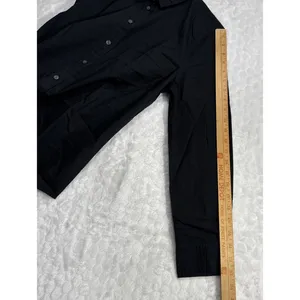J. Crew Petite Button-Up Cotton Poplin Shirt Long Sleeve Womens L Petite Black thumbnail 10