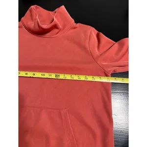 Under Armour ColdGear‎ Womens Small Coral Orange Mock Neck Fleece Sweatshirt thumbnail 6