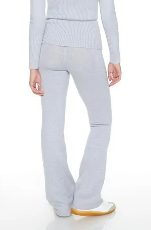 Forever 21 Gray Sweater Knit Foldover Bootcut Pants thumbnail 6