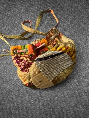 World Market Multicolor Patchwork Drawstring Shoulder Bag thumbnail 4