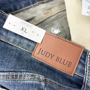 Judy Blue High Waist Women's Frayed Hem Jean Shorts - Dark Blue Size‎ XL thumbnail 9