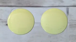 Vintage Clip On Earrings Retro Yellow/Green Circle 1" thumbnail 1