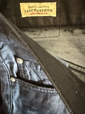 NWT Levi's Premium Ribcage Wide Leg Jeans A6081-0057 BLACK COATED Size 27x32 thumbnail 7