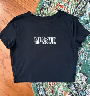 Taylor Swift Eras Tour Crop T-Shirt Black thumbnail 1