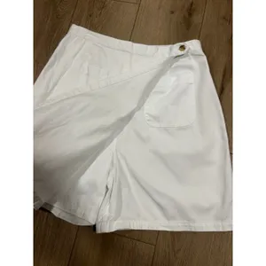 Vintage Real Comfort White Denim Wrap Skort 14 Cotton Mini Skirt Shorts 30 thumbnail 2