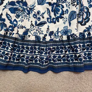 SHEIN Blue and White Floral Maxi Skirt thumbnail 2