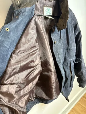 Ash Creek Trading Vintage Suede Leather Bomber Jacket with Oklahoma Seal Buttons thumbnail 3