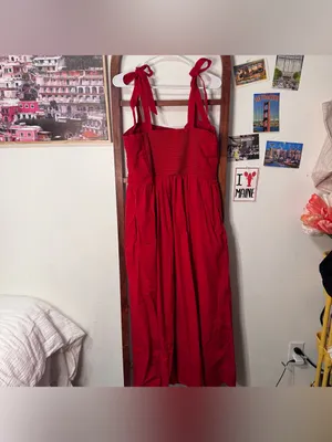 Abercrombie & Fitch Red Emerson Tie Strap Maxi Dress thumbnail 8