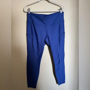 Lululemon‎ Fast and Free High-Rise Fleece Tight 28" Size 14 Psychic Blue thumbnail 5