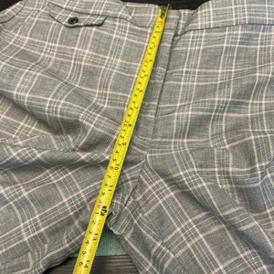 LOFT Curvy Plaid Wide Leg Pants Gray Pink Size 14 thumbnail 6