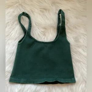 Happiness Runs Square Neck Crop in Green thumbnail 4