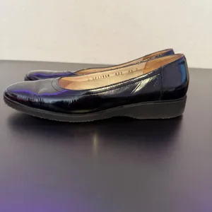 Salvatore Ferragamo Patent Leather Wedges Womens 6.5 Black Shoes Office Casual thumbnail 13