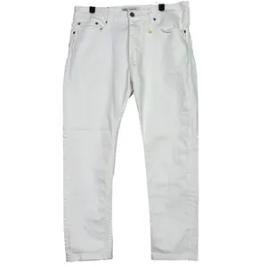 Zara Straight Leg High Rise Stretch Casual Ankle Cropped Denim Jean Zip 36 White thumbnail 14