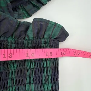 J. Marie Rayna Green Plaid Ruffle Strap‎ Midi Dress thumbnail 7