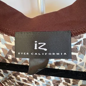 Y2K Brown Office Siren Fitted Top Sheer Short Sleeve Babydoll Career Large thumbnail 7