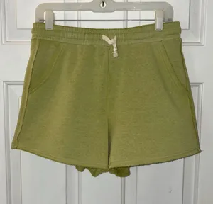 Double Zero Lime Green Terry Fleece Lined Shorts thumbnail 1