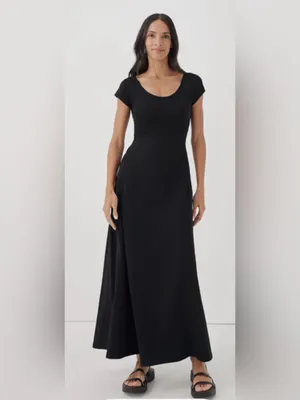 Cotton Short-Sleeve Maxi Dress thumbnail 2
