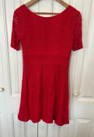 Antonio Melani Red‎ Lace Dress Size 6 thumbnail 1
