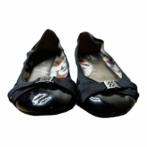 COACH Patent Leather Medallion Buckled Strapped Elastic Ballet Flats Size 9 GUC thumbnail 3