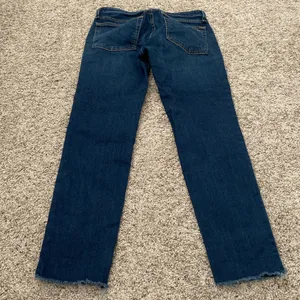 Rag &bone size 25 low rise slim boyfriend dark wash jeans with frayed hem thumbnail 2