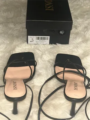 Insom Black Lace-Up Strappy Stiletto Sandals for Women NWT thumbnail 5