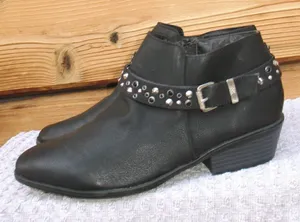 Sam Edelman Black Vegan Leather Studded Boots thumbnail 1