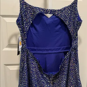City Studio Blue Sequin‎ Cutout Fit & Flare Dress Size 15/16 NWT thumbnail 8