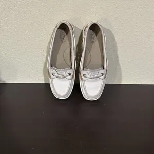 Sperry Top Sider size 7 Womens Beige White Leather Boat Shoes thumbnail 3