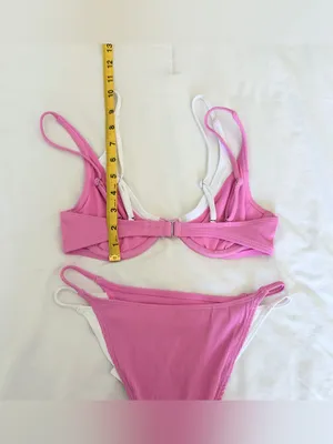 NWT Hollister Strappy Layered Bikini Set - Pink/White - XS thumbnail 6
