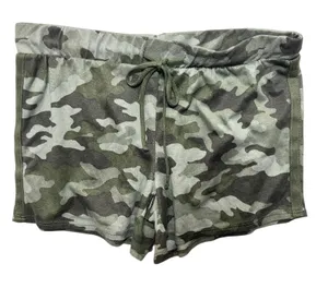 Lucky Brand Women Sweat Shorts S Green Camo Print Soft Knit‎ Lounge Cozy Leisure thumbnail 1