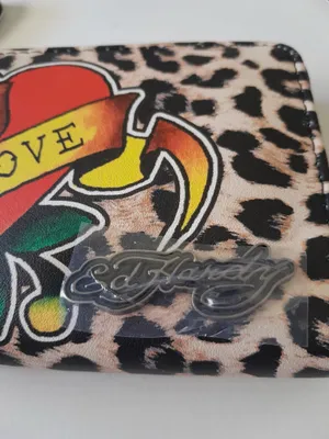 Ed Hardy Y2K Leopard Print Eternal Love Long wallet NWT with skull charm thumbnail 2