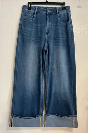 HALARA Blue Wide-Leg Flare Jeans thumbnail 1
