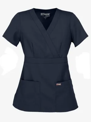 Grey's Anatomy by Barco Riley Women's 3-Pocket Modern Fit Mock Wrap Scrub Top thumbnail 1