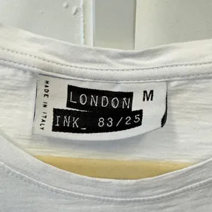 London Ink 83/25 Floral Heart Gold Polka Dot Chic Tee Made in Italy Med Wht Blue thumbnail 6