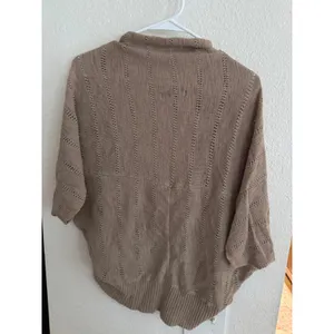Mossimo Women Tan Pointelle Knit Open Front Cocoon Cardigan Short Sleeve Medium thumbnail 3
